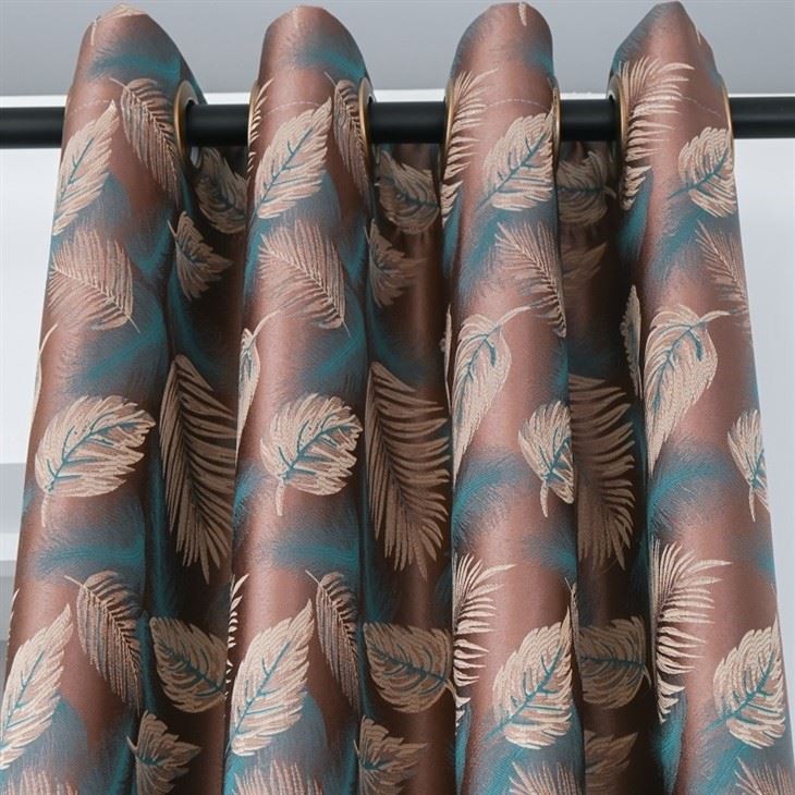 Metallic Gold Fern Cationic Jacquard Curtains best