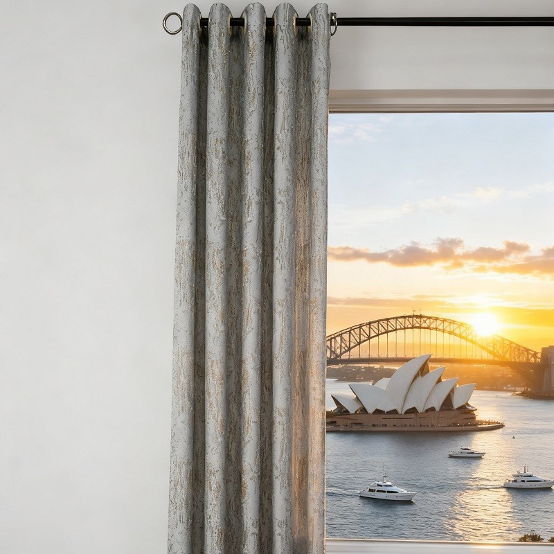 Moonlight Glassy Cationic Jacquard Curtain factory