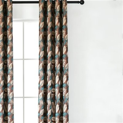 Metallic Aurum Fern Catonic Jacquard Curtains