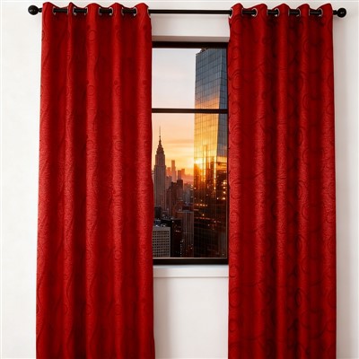 Red Catonic Jacquard cortinam